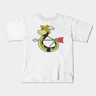 Snake as Archer with Bow & Arrow Kids T-Shirt